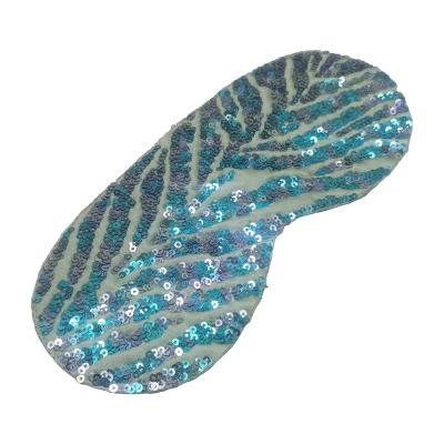 China Viable Custom Embroidered Eye Mask Patch Iron On Sequin Embroidery for sale