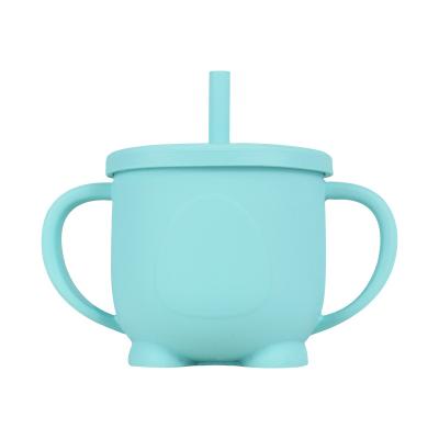 China Viable Silicone Baby Water Cups With Straw Unbreakable Food Grade Cups For Toddler Drinks Sippy Cups for sale