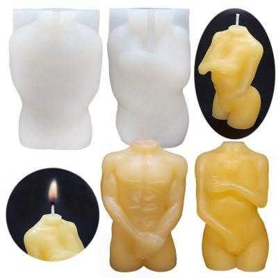 China Wholesale Viable Human Women Body Resin Cast 3D Shape Silicon Candle Mold Handmade Wax Melting Molds for sale