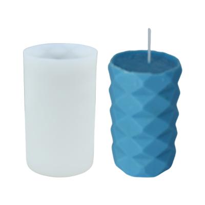 China Viable Custom Wholesale Christmas Cylinder Wax Pillar Bubble Silicone Candle Molds for sale