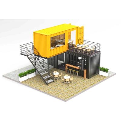 China Termal Insulation Layer Prefab 20ft Coffee Container House Moder Design Modular Coffee Container Easy To Assemble And Ship for sale