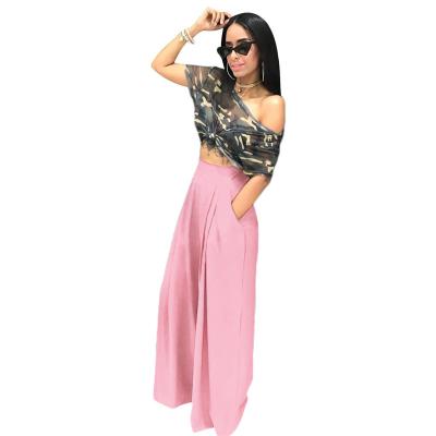 China Factory Supply Breathable Attractive Price Flared Wide Leg Pants Fashion Pants for sale