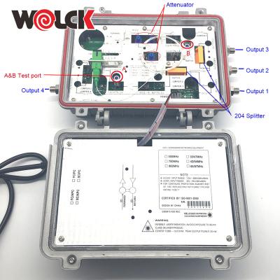 China FTTX 4 outputs optical receiver 60v 220v catv node 4ways outdoor receiver for sale