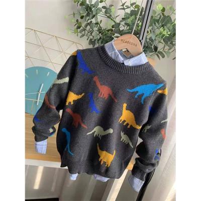 China The dinosaur anti-shrink children's sweater pullover children's unisex factory supply sweater for sale