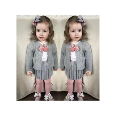 China Extraordinarily Meticulous Casual Girl Children Skirt Set Pretty Chunky Kids Sweater for sale