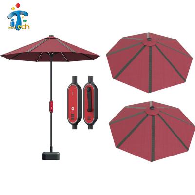 China Modern New Energy Products Smart Solar Lighting System Beach Umbrella with 4 USB Ports for sale