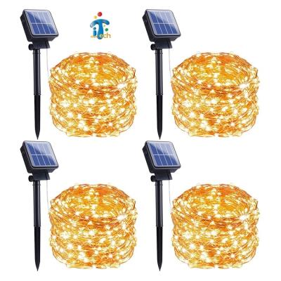 China Outdoor Solar Lights 5m50led 20m200led Garland Solar Garden Waterproof String Light Modern New Style Cooper Wire String Lights for sale