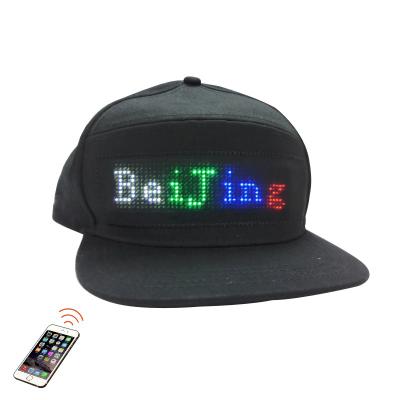 China COMMON LED USB Rechargeable LED Light Cap Led Light Digital Scrolling Message Led Hats Led Baseball Cap for sale