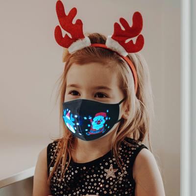 China Festival Costume USB Rechargeable Light 7 Colors Light Fiber Optic Mask Christmas Kids Party Mask Party Led For New Year Holiday Cosplay for sale