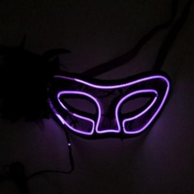 China Festival Costume Light Up Lady Mask Led LED Masquerade Half Face Costume Clubbing Praise Cosplay Party for sale