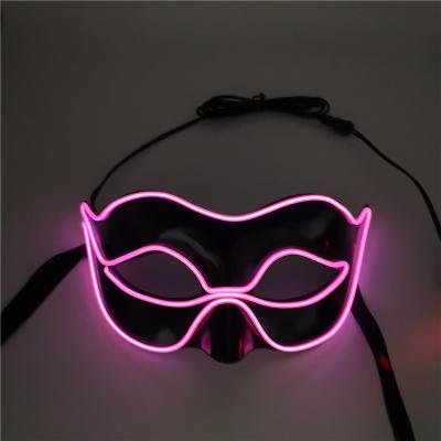 China Festival Costumes Beautiful LED Neon Eye Mask Halloween Christmas Ball Party Half Face Mask For Wedding Party Holiday Decoration for sale