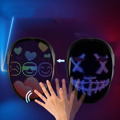 China APP Full Color LED Program Face-changing APP Control Luminous Blue-tooth Mask Glowing Mask For Halloween Party Prom Bar Nightclub Atmosphere for sale