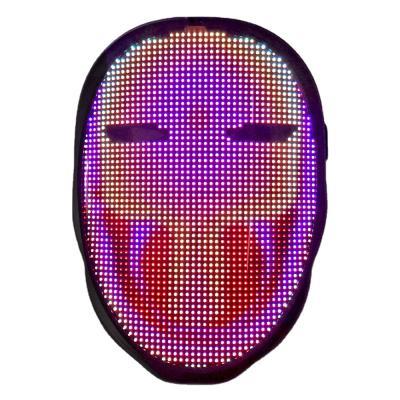 China APP Program USB Rechargeable LED Light LED Full Face Mask Glowing LED Light Up Mask For Costumes Cosplay Masquerade Party for sale