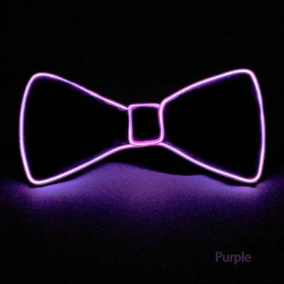 China Wedding Birthday Party Decoration 10 Colors EL Wire Neon Light Glowing LED Tie Flashing Up Bow Tie For Christmas New Year for sale