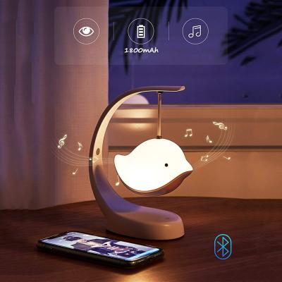 China Festival Home Decor Music Desk Lamp Rechargeable Bird Shaped Night Light Speaker For Bedroom for sale