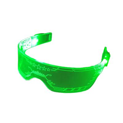 China Sport Gym Made In Led Glass Acrylic Glowing Light Cyberpunk Lead Glasses for sale