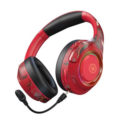 China Rechargeable Multicolor EL-A2 Headband Game Lighting Wireless Earphone With Microphone BT Headphones for sale