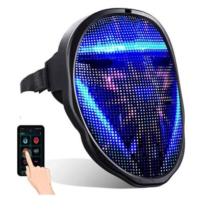 China Hot App Program Amazon LED Mask DIY APP Face Models Light Up Mask USB Rechargeable Face Transforming Led Mask For Adults Party Christmas for sale