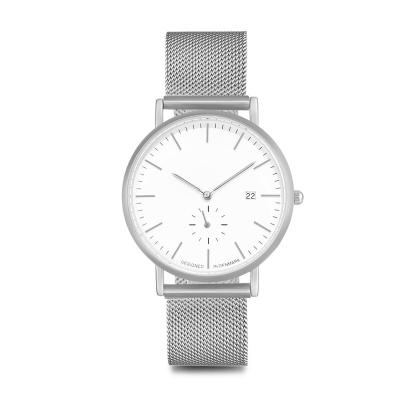 China Day/Date Customize Logo DW Style Alloy Case Quartz Watch With Mesh Strap for sale