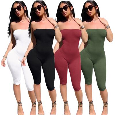 China Hot Selling QUICK DRY QUICK DRY women shoulder short summer romper 2021 women fitness overall for sale