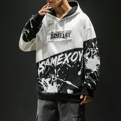 China 2020 Spring New Men's Graffiti Hip Hop Patchwork Anti-Wrinkle Oversized Hoodie for sale