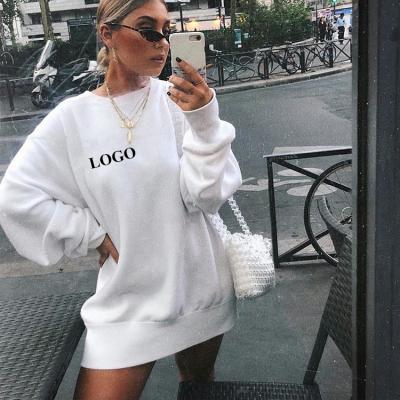 China New Arrival Casual Custom Made QUICK DRY Women Long Logo Oversized Crewneck Drop Shoulder QUICK DRY Hoodie for sale