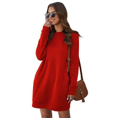 China 2021 Anti-Wrinkle Anti-Wrinkle Streetwear Fashion Spring Dress Sweater Long Sleeve Dresses Tracksuit Hoodies Sweatshirt Dress for sale