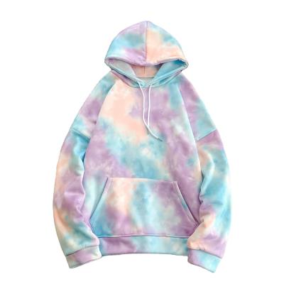 China New Design Anti Wrinkle Colorblock Long Sleeve Hoodie Sweatshirt Women Tie Dye Hoodie for sale