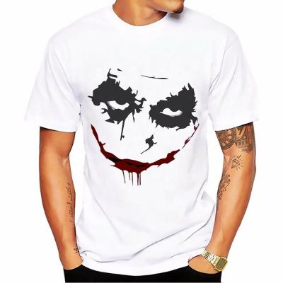 China New Arrival QUICK DRY Mens 3D T-shirt Joker Cartoon Funny Graphic Printed Clown Tees White Tops for sale