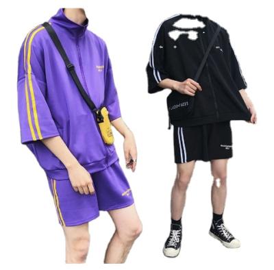 China QUICK DRY Summer QUICK DRY Tracksuit Set Men's Half Sleeve T-Shirt + Loose Shorts Jogger Suits Sportswear Casual Tracksuit 2 Piece Set for sale