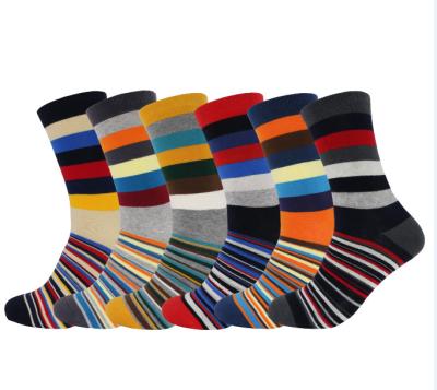 China Hot Sale Breathable Striped Colorful Cotton Socks Sweat Absorbing Casual Socks for sale