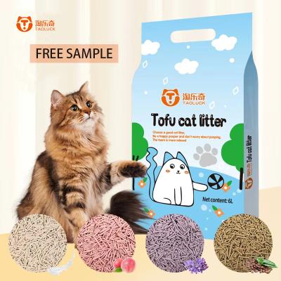 China Lavendel Flushable Tofu Kattenvuil OEM ODM Clumping Clean Bulk Te koop