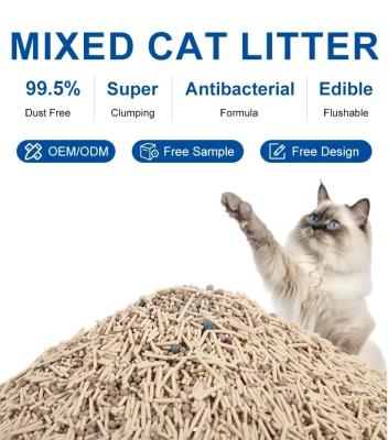 China Original Mixed Cat Litter OEM ODM Bentoniet En Tofu Cat Sand Litter Lage stof Te koop