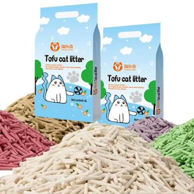 China Easy Scoop Tofu Sand Litter 6L Non Smelling Cat Litter Antibacterial for sale