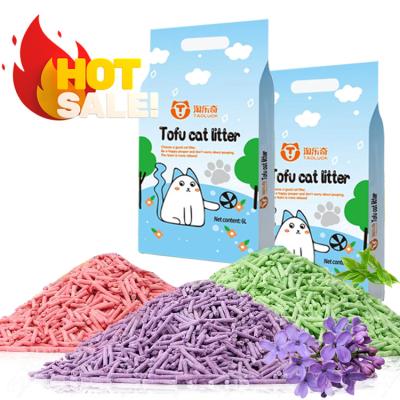 China Purple Flushable Tofu Cat Litter Eco Friendly Flushable Litter For Cats for sale