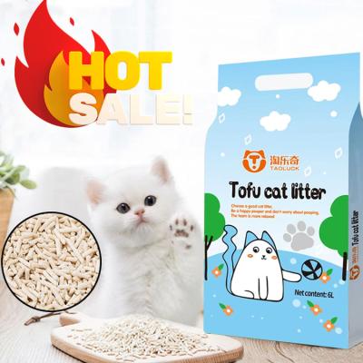 China Sojavezel Tofu-gebaseerde kattenbak Wit milieuvriendelijk kattenbak Te koop