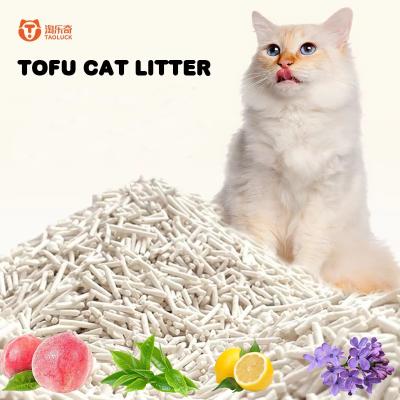 China Tofu Sand Litter Biodegradable Clumping Flushable Least Smelly Cat Litter for sale