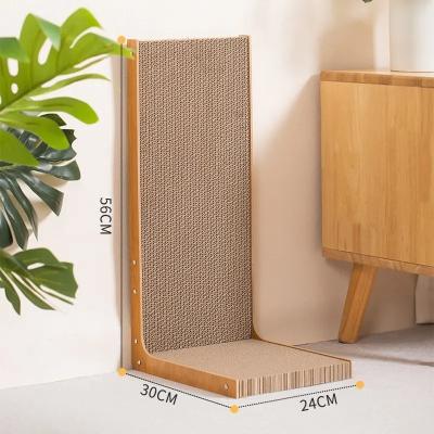 China Detachable Cardboard Scratch Pad L Shape Cat Scratcher Sustainable for sale