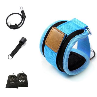 China Durable Fitness Weightlifting Resistance Bands Ring Padded Ankle Straps Door Anchor Set for sale