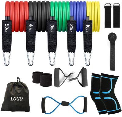 China Wholesale Fitness Gym Booty Latex Tube Workout Fitness Home Gym Workout Handles Gym Kit Resistance Tubes Workout Exercise Set for sale