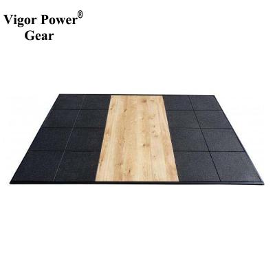 China Durable Power Stamina Speed ​​Fitness Rubber Wooden Weightlifting Platform for sale