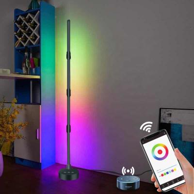 China Simple Modern Living Room Bedside Corner Lamp Chinese Sofa Corner Atmosphere Lamp Bedroom RGB Modern Led Vertical Floor Lamps for sale