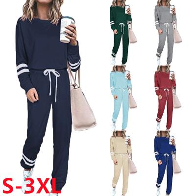 China Breathable Women's Two Piece Pajamas Sets Long Sleeve Plus Size Sweatshirt With Frenal Pants Sleepwear For Women for sale