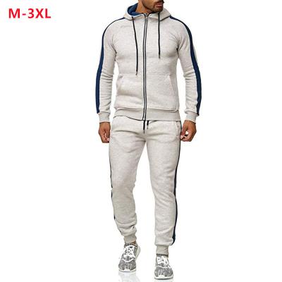 China 2021 plus size men's plus size tracksuit casual sports zip up hoodie jogger sweatsuit two pieces workout tops and pants suits sets for men for sale