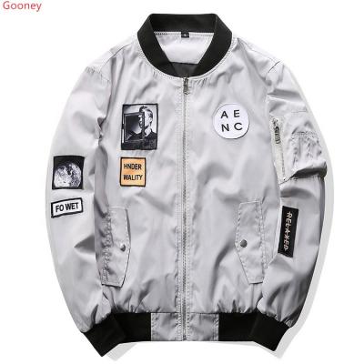 China 2021 Hot Sale New Design Winter Hip Hop Viable Plus Size Coat Bomber Jacket Men Casual Windproof Patch Designs Slim Zipper 3 Colors for sale