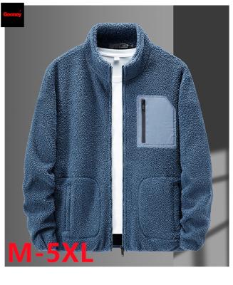 China Waterproof 2022 Winter Bulk Selling Plus Size Warm Man Jackets Stand Collar Cotton Padded Chest Pocket Fleece Casual Jacket For Men for sale