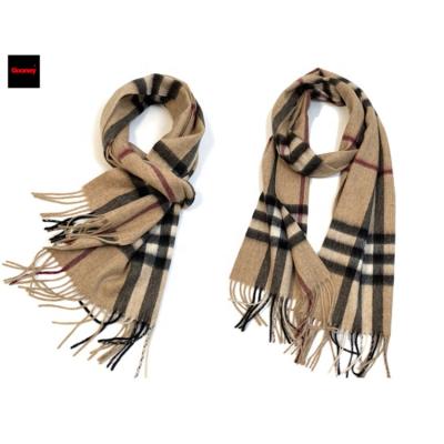 China Cashmere British Style Luxury Famous Brands Scarves Fashion Women Winter Pashmina Tassel Shawl Cashmere Plaid Warm Designers Scarf for sale