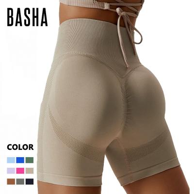 China BASHAsports Breathable 2023 New Custom Seamless Workout Yoga Pants High Waist Sport Shorts Fitness Butt Gym Lifting Leggings For Women for sale