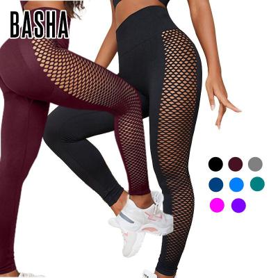 China BASHAsports High Waist Yoga Pants 2023 Fitness Sports Clothes Women Breathable Seamless Gaiters Gym Leggings Sports Women's Gaiters for sale