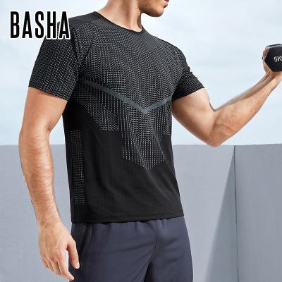 China Anti-Wrinkle Spandex Sports Gym T-shirt Men Short Sleeve Compression Dry Fit Stretch Top Workout Fitness T-shirt Running Shirt for sale